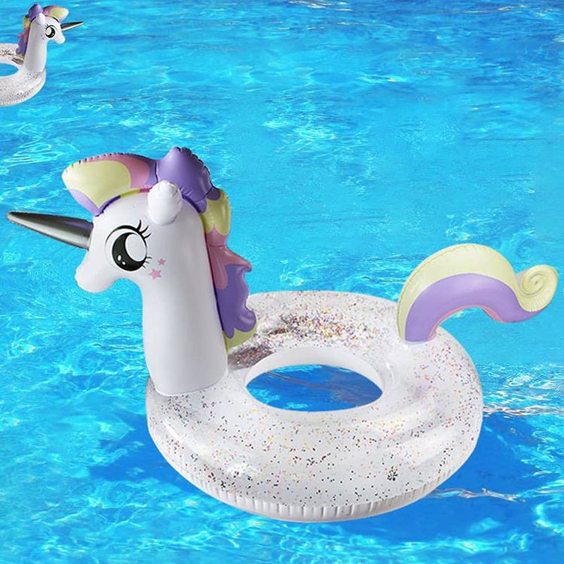 CICITOYWO Toddler Pool Floats Kids Inflatable Float Raft with Handle Water Swim Beach Floaties Party Toys Swimming Ring for 38 Years Old Kid Unicorn for Kids - Image 3