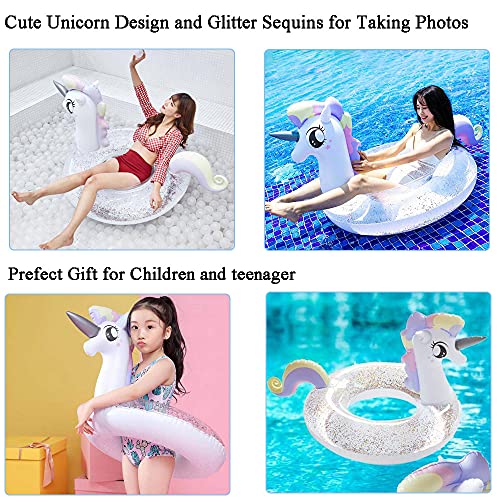 CICITOYWO Toddler Pool Floats Kids Inflatable Float Raft with Handle Water Swim Beach Floaties Party Toys Swimming Ring for 38 Years Old Kid Unicorn for Kids - Image 5