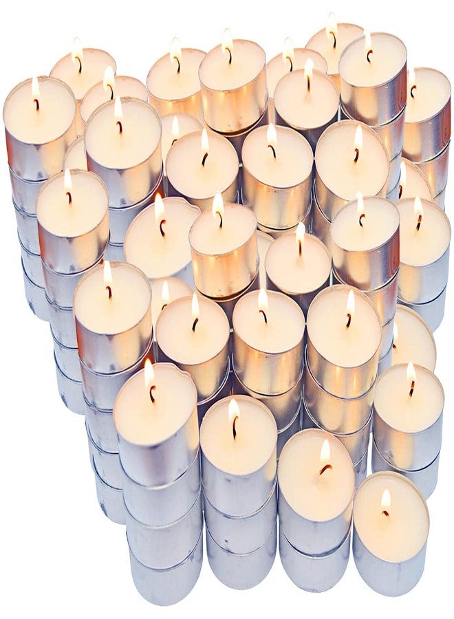 ديكور راك ديكورراك 100 شمعة صغيرة غير معطرة، شموع لا تسيل، بيضاء (عبوة من 100 شمعة) - Image 1