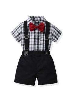 New Short Sleeved Shirt Belt Shorts Two-Piece Set