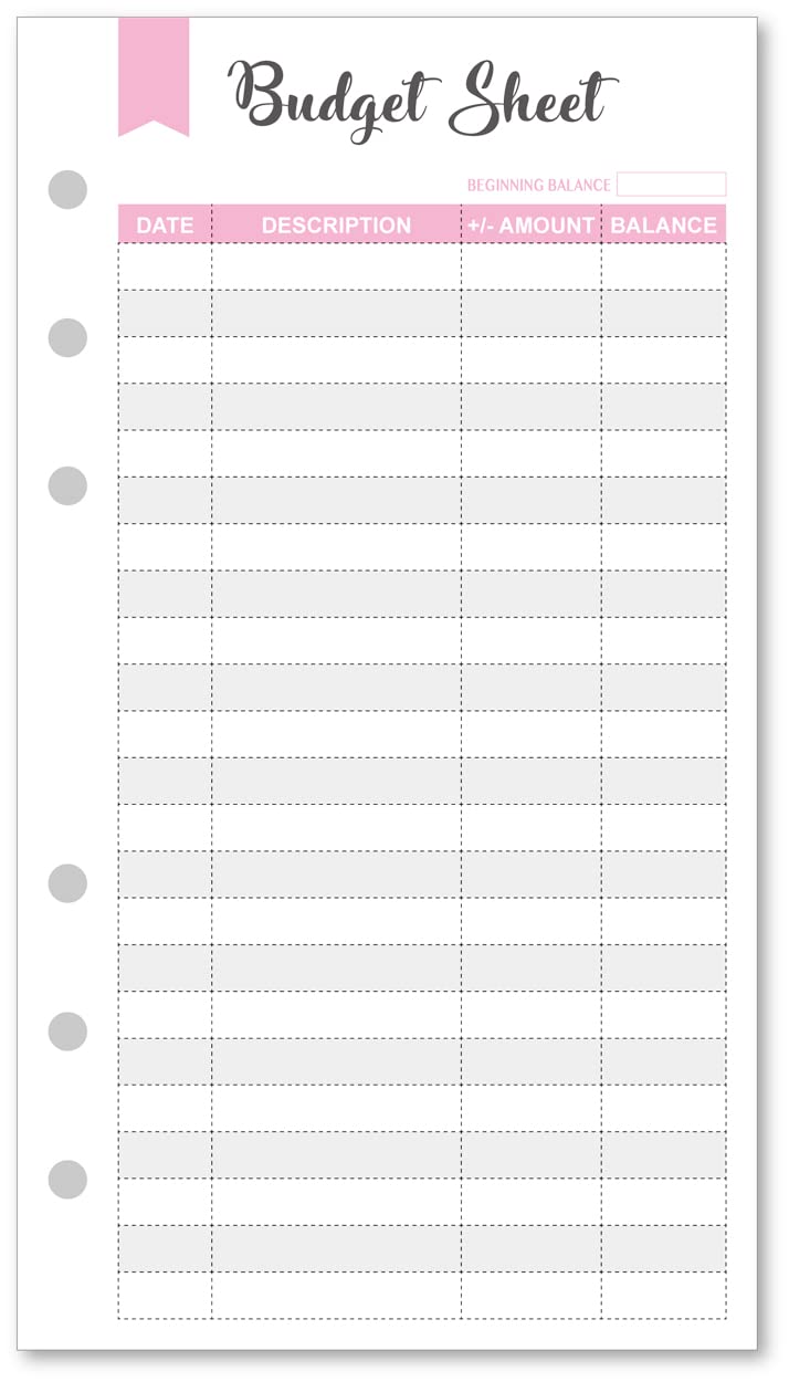Fan&Ran Set of 90 Sheets Expense Tracker, 6-Hole Punched Budget Sheets for A6 Budget Binder, 3 3/4" x 6 3/4" - Image 1