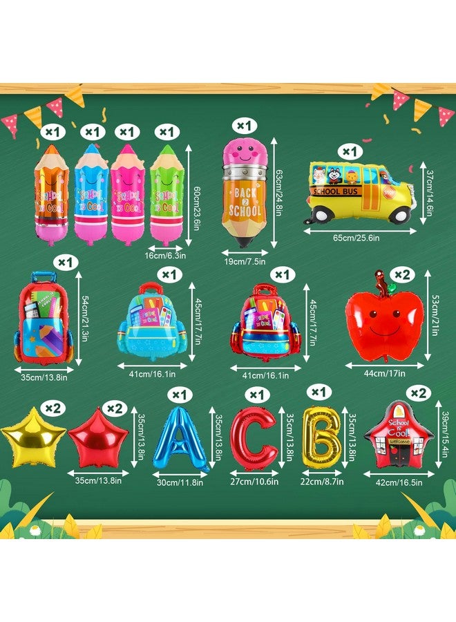 FEBSNOW FEBSNOW 20Pcs Back to School Balloons Decorations, School Bus Cool House and Fruit Foil Balloons for Welcome Back to School Kindergarten Party Supplier  - Image 2