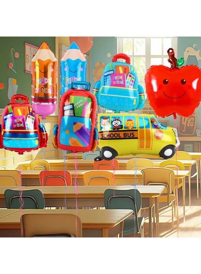 FEBSNOW FEBSNOW 20Pcs Back to School Balloons Decorations, School Bus Cool House and Fruit Foil Balloons for Welcome Back to School Kindergarten Party Supplier  - Image 4