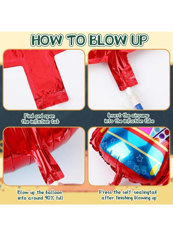 FEBSNOW FEBSNOW 20Pcs Back to School Balloons Decorations, School Bus Cool House and Fruit Foil Balloons for Welcome Back to School Kindergarten Party Supplier  - Image 3