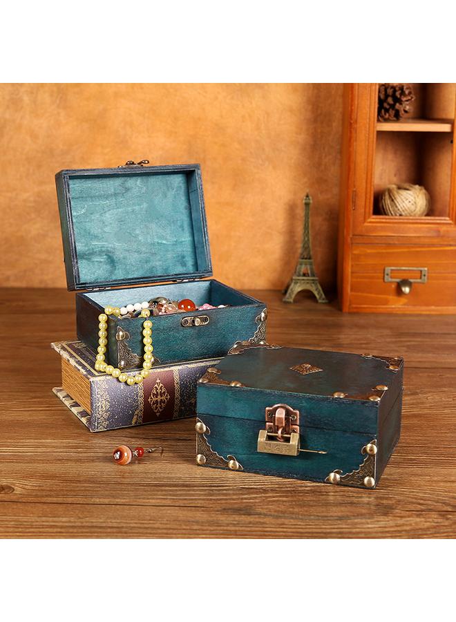 Bluejw Foreign Trade With Lock Plywood Wooden Box Vintage Storage Box Jewelry Necklace Box Photography Prop Box Packaging Box - Image 4