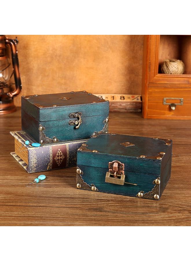 Bluejw Foreign Trade With Lock Plywood Wooden Box Vintage Storage Box Jewelry Necklace Box Photography Prop Box Packaging Box - Image 5