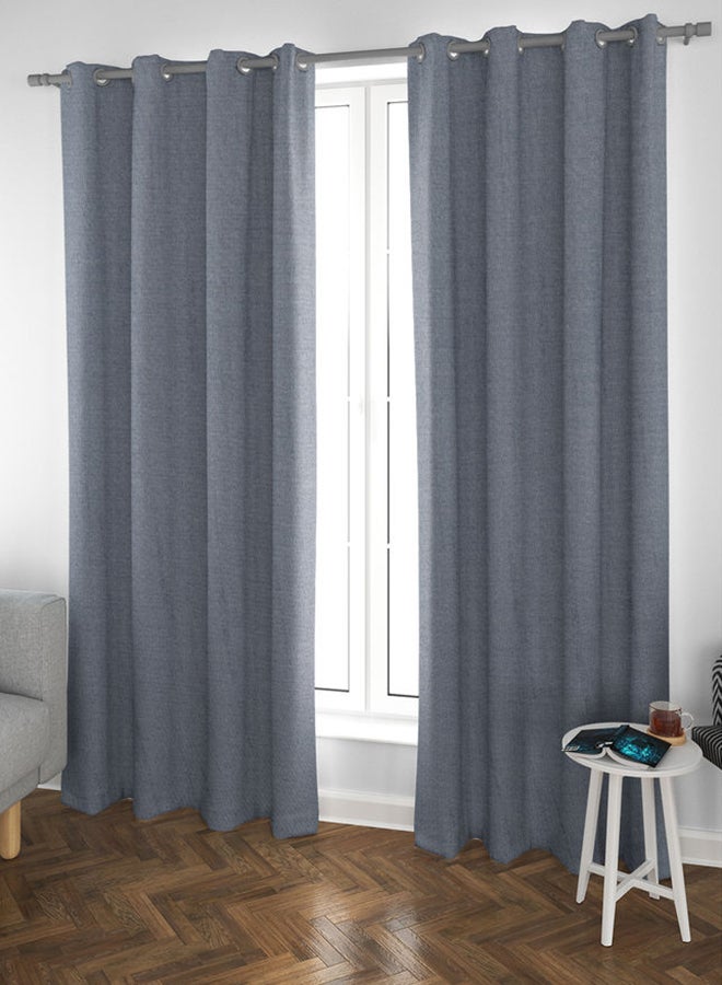 هوم تاون ستائر بنمط سادة أزرق 135x240سم - Image 1
