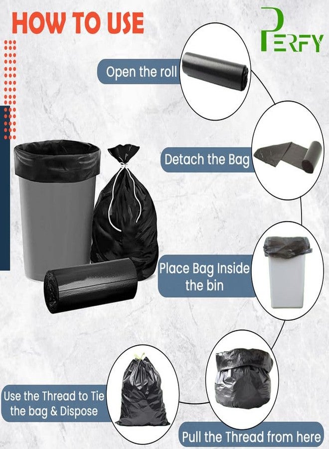 Perfy Premium Garbage Bags Size-19x21 Inches (Medium) For Wet & Dry Waste-120 Bags (4 Rolls) - Image 3