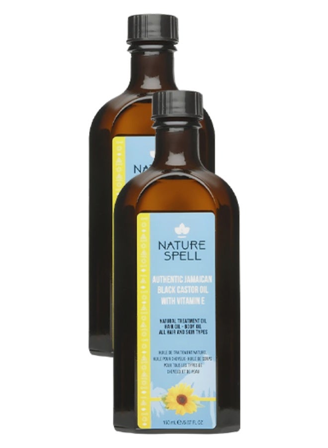 Nature Spell 2 Pieces Jamaican Black Castor Oil For Hair And Skin With Vitamin E 150ml - Image 1