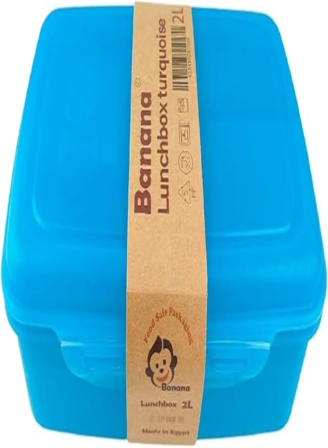 Bnana Transparent Lunch Box 2 Liter Two Layers with Dividers (Turquoise)
