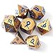 Soar Forge DND Metal Dice Pharaoh Ruins Gold with Blue Cracks Polyhedral Dice Set for DD RPG and More Beautifully Detailed for Dungeons and Dragons - Image 3