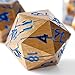 Soar Forge DND Metal Dice Pharaoh Ruins Gold with Blue Cracks Polyhedral Dice Set for DD RPG and More Beautifully Detailed for Dungeons and Dragons - Image 2