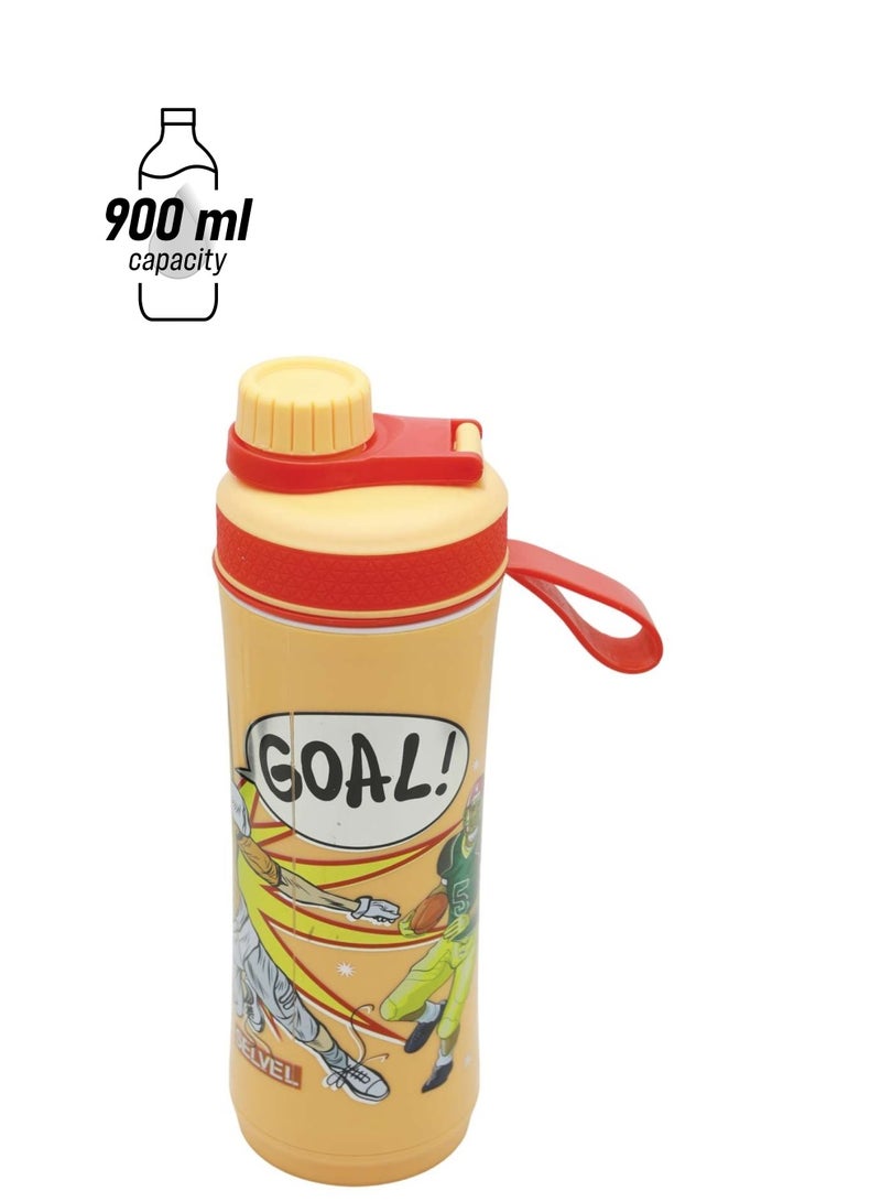 SELVEL زجاجة مياه بلاستيكية كول تِك صفراء، Pwb015، 900 مل - Image 1