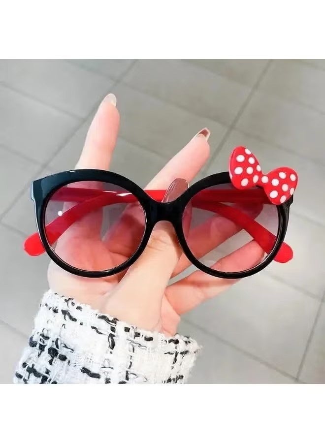 2PC SET Fashion Glasses, Shiny Bowknot | Lovely Cat Glasses, Cute Photo Props, Decorative Glasses | Perfect Gift for Boys And Girls (Includes eyeglass case),sunglasses - Image 3