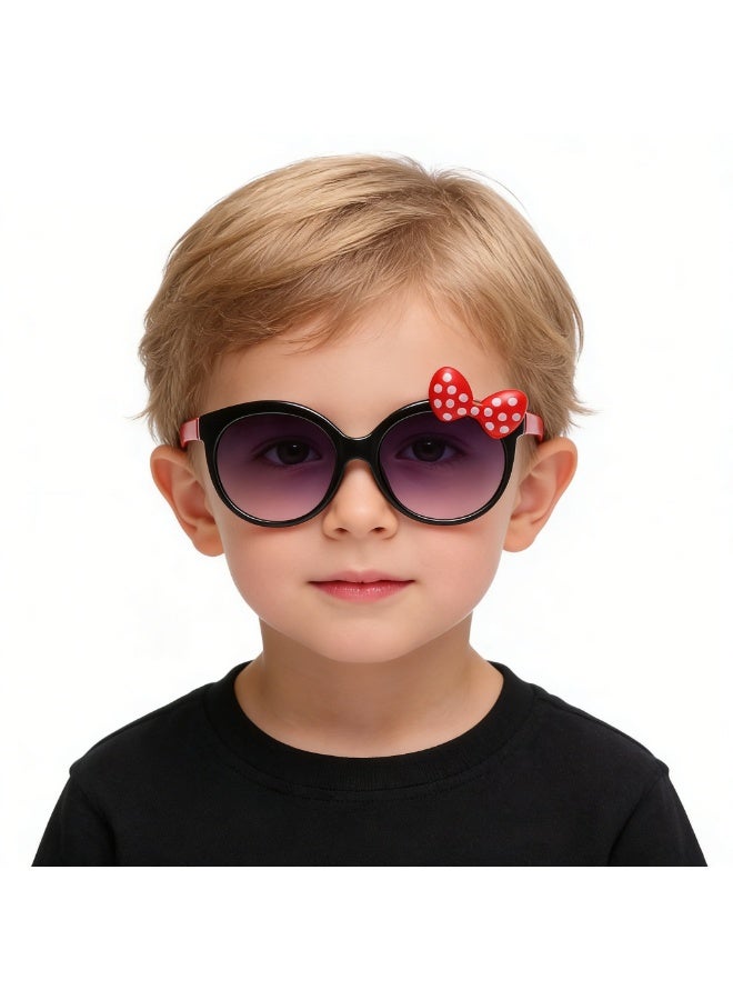 2PC SET Fashion Glasses, Shiny Bowknot | Lovely Cat Glasses, Cute Photo Props, Decorative Glasses | Perfect Gift for Boys And Girls (Includes eyeglass case),sunglasses - Image 5