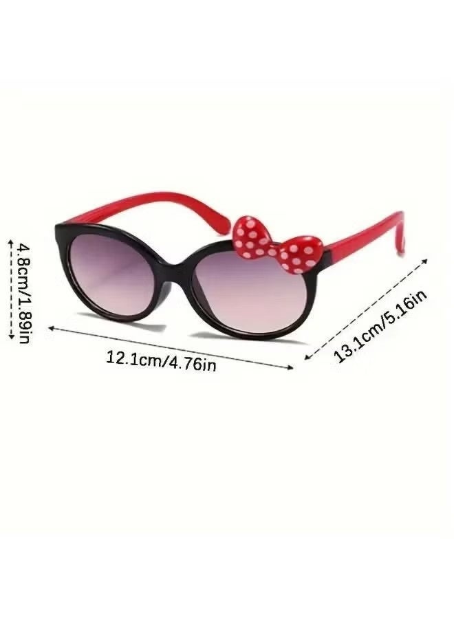 2PC SET Fashion Glasses, Shiny Bowknot | Lovely Cat Glasses, Cute Photo Props, Decorative Glasses | Perfect Gift for Boys And Girls (Includes eyeglass case),sunglasses - Image 4
