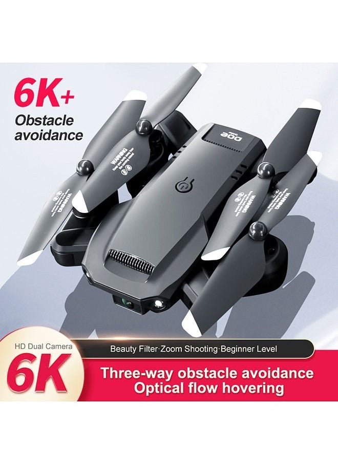 Remote Control Drone with Dual Camera 6K Obstacle Avoidance Optical Flow Hovering FPV Remote Control Quadcopter for Kids Adults with Storage Bag 2 Battery