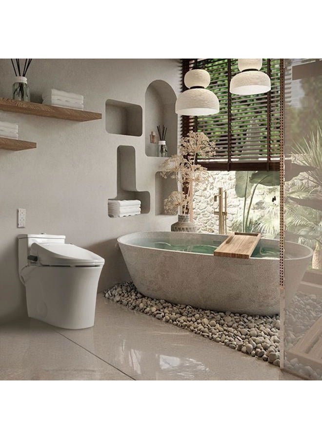 SmartBidet SB-1000 Electric Bidet Seat for Elongated Toilets with Remote Control- Electronic Heated Toilet Seat with Warm Air Dryer and Temperature Controlled Wash Functions (White) - Image 2