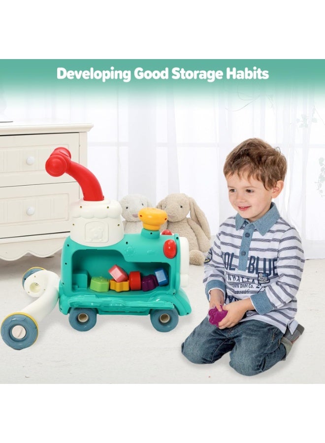 مشاية أطفال 5 في 1، لعبة قطار بخاري للأطفال الصغار مع رذاذ رذاذ وموسيقى، مع 10 أوضاع لعب تعليمية، وأكثر من 40 نشاطًا تعليميًا موسيقيًا وضوئيًا... - Image 5
