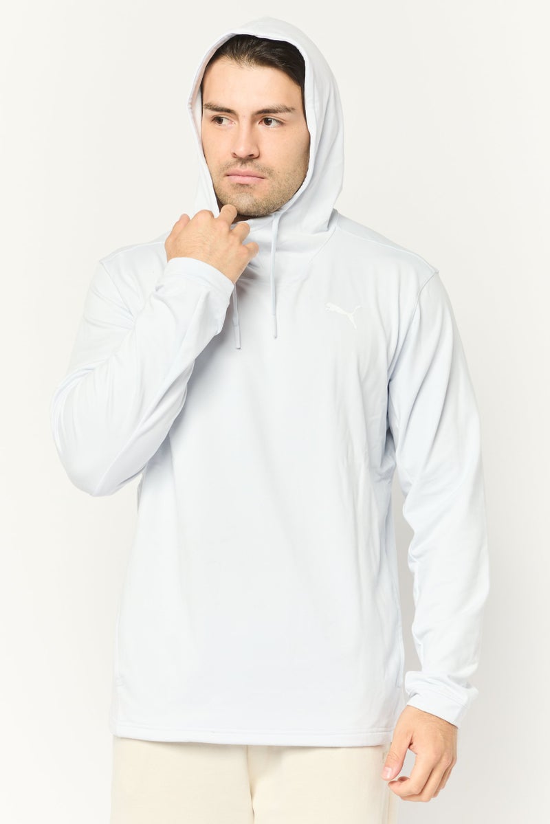 PUMA Men Sportswear Fit Long Sleeve Outdoor Hooded Sweatshirt, White  - Image 1