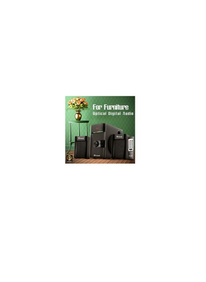 Standard Speaker Standard 2.1 EMPEROR 2500 Power 25 Watt illuminated multimedia speaker Optical Cable - Aux - Bluetooth - Usb - Sd card - Radio - Led Screen - Remote - Full Function  - Image 4