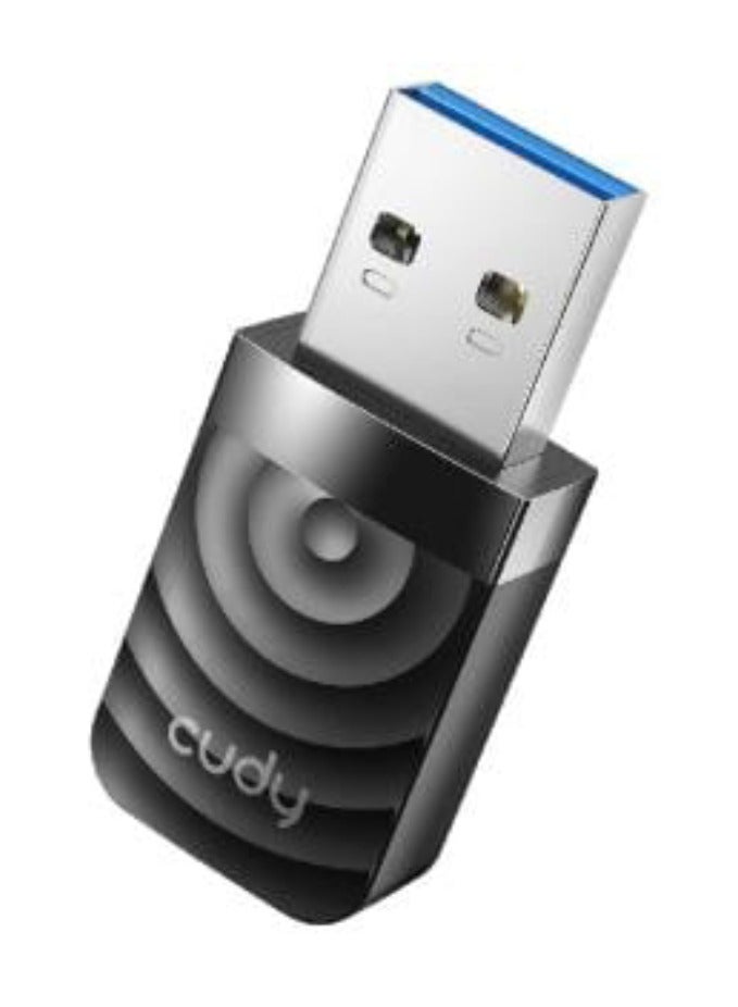 cudy USB WiFi Adapter Kodi WU1300S AC 1300 Mbps for laptop with USB 3.0 and WiFi USB dongle - Black - Image 1