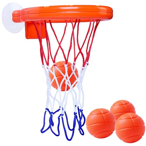 OBTANIM Bathtub Fun Basketball Hoop Balls Set Bathroom Shooting Game Toy for Toddler Kids Children Baby Bath Tub - Image 1