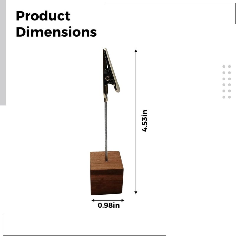 40 Pcs Wooden Photo Holders with Square Base, Retro Coffee Picture Clips for Adjustable Memo Display - Image 2