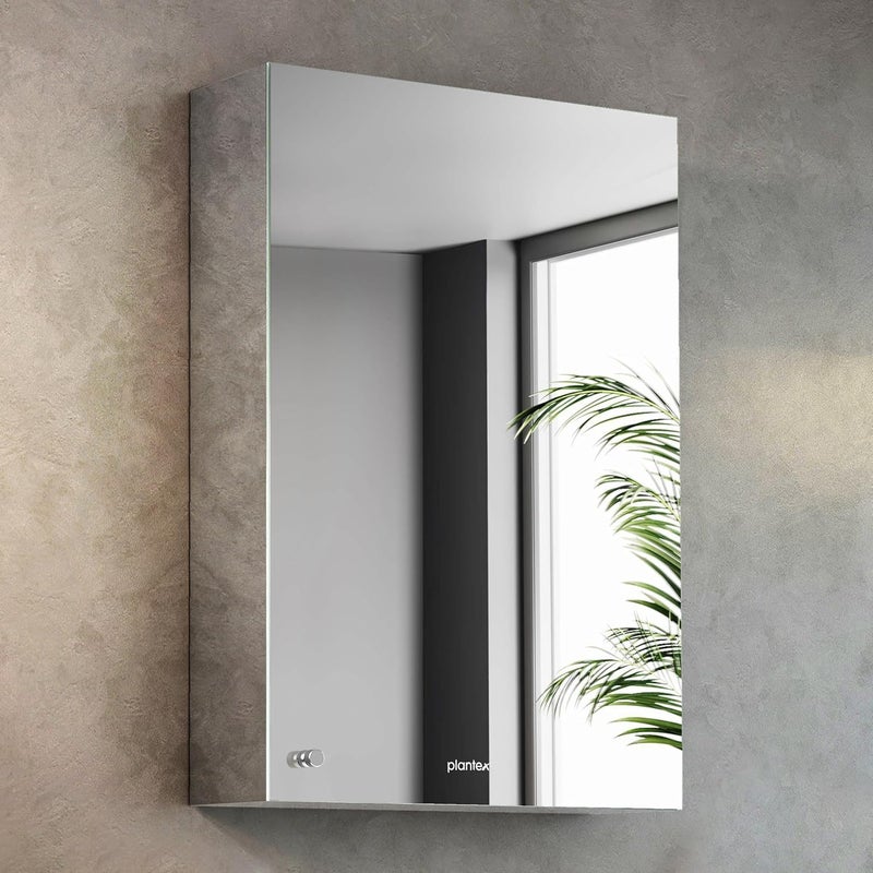 Plantex Premium Bathroom Cabinet with Mirror/ 304 Stainless Steel Mirror Cabinet for Wash Basin/Bathroom Shelf for Wall with Mirror/Bathroom Accessories (16x 24 Inch-Chrome) - Image 1