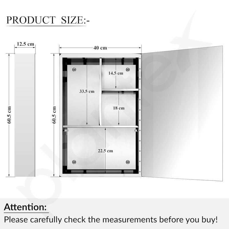 Plantex Premium Bathroom Cabinet with Mirror/ 304 Stainless Steel Mirror Cabinet for Wash Basin/Bathroom Shelf for Wall with Mirror/Bathroom Accessories (16x 24 Inch-Chrome) - Image 2