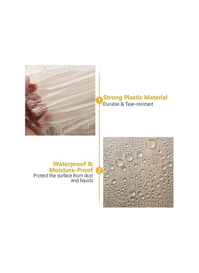PROMASS promass 4 Rolls Plastic Dust Sheets for Decorating,12m x 240m Waterproof Masking Film Rolls, Pre-Taped Plastic Drop Film for Painting Furniture Covering  - Image 4