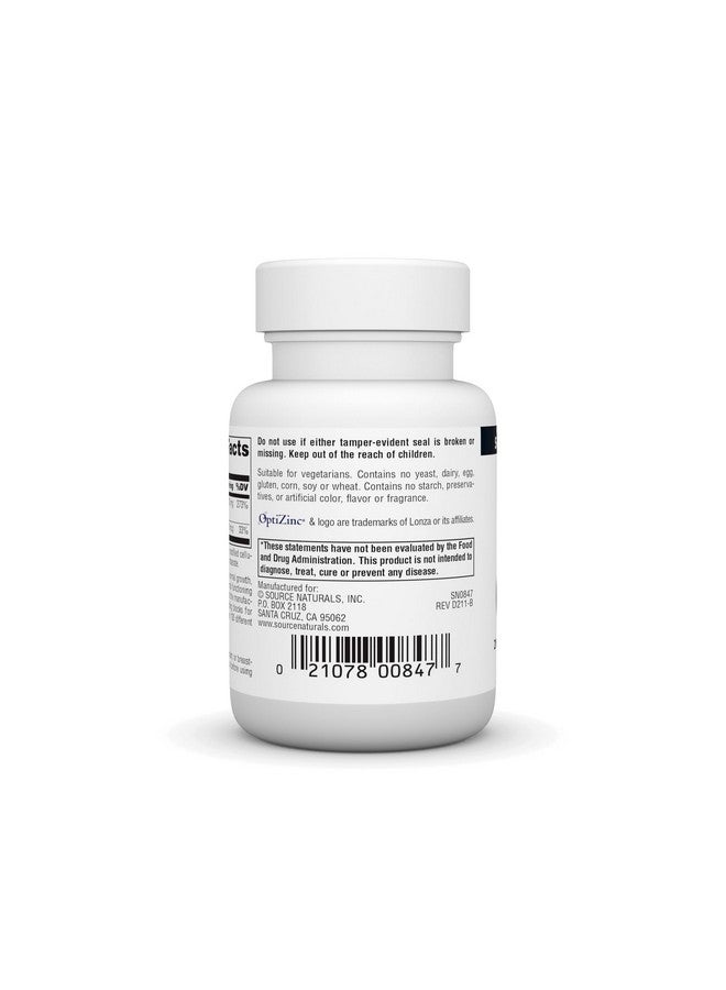Source Naturals سورس ناتشورالز أوبتي زنك مركب زنك ميثيونين سلفات ومكمل غذائي - 60 قرص - Image 3
