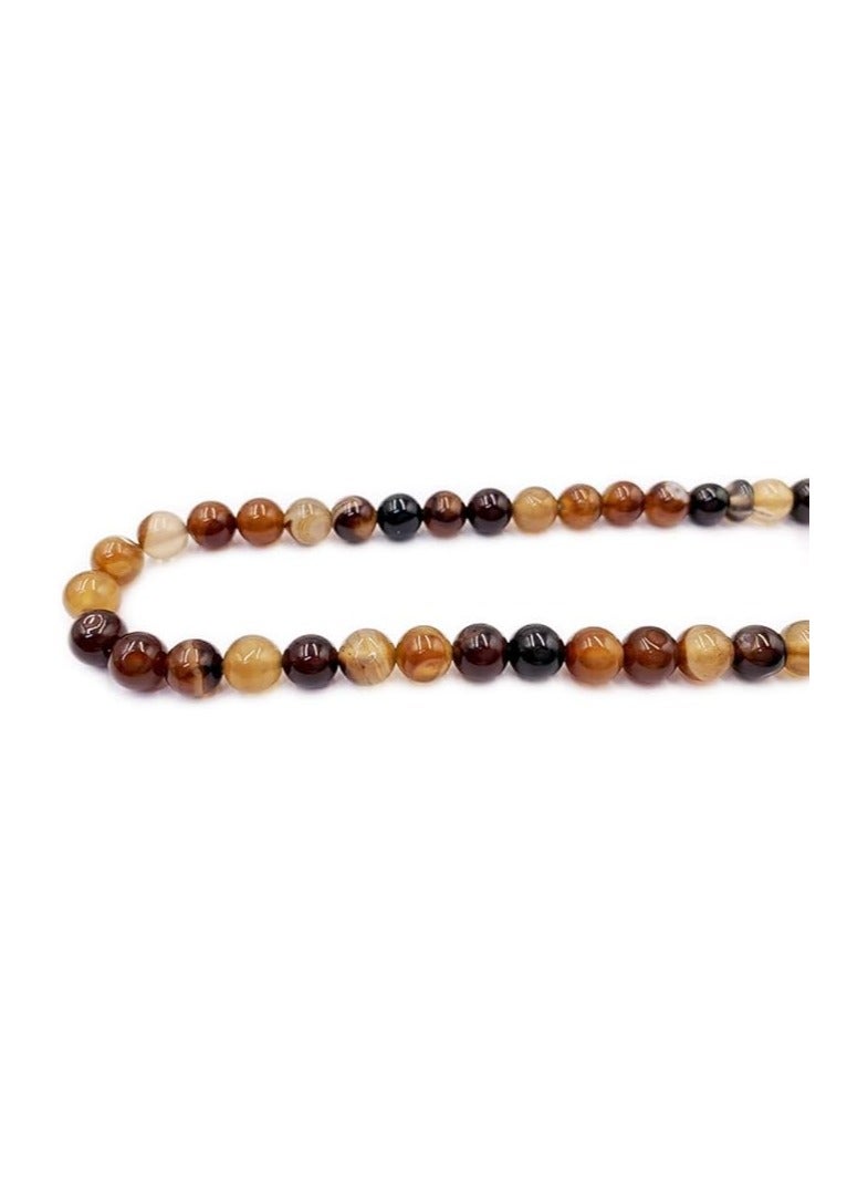 REBUY REBUY Natural Sulemani Aqeeq Islamic Prayer Rosary Beads Tasbih Tasbeeh 99 beads (Botswana Agate)  - Image 3