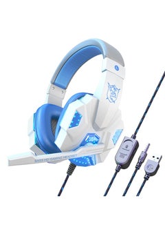 SY830MV White and Blue PS4 LED Headset