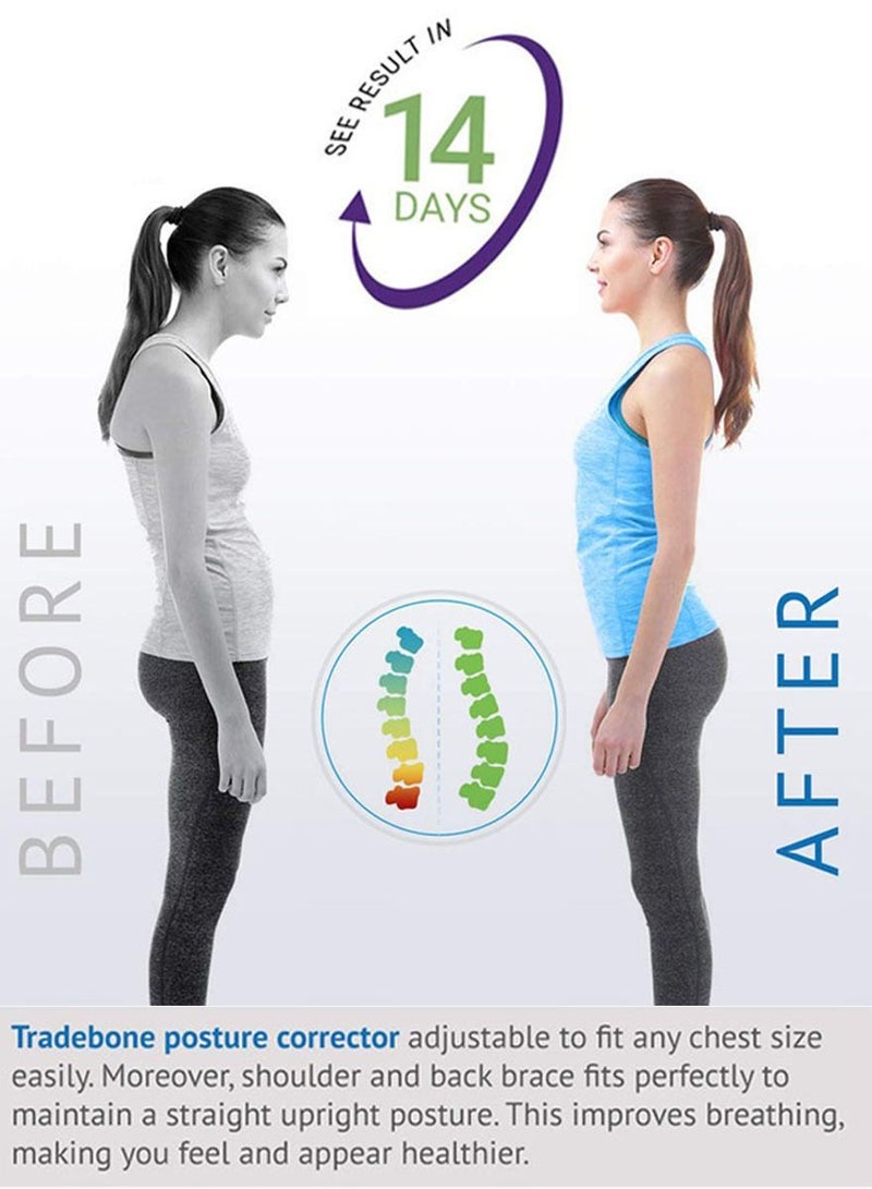 قطوب دعم قوس الظهر و تصحيح الوضعية حزام لتخفيف الألم والإجهاد والتعب من خلال محاذاة العنق والكتف الترقوة والعمود الفقري . - Image 2