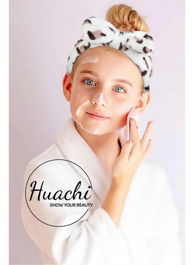 Huachi Spa Headband for Women Washing Face Girls Skincare Headbands Makeup Cheetah Print Leopard Face Wash Head Band Animal Print Christmas Gifts for Teen Girls - Image 5