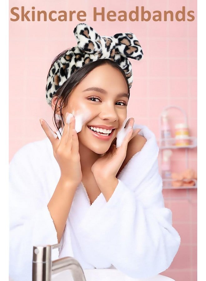Huachi Spa Headband for Women Washing Face Girls Skincare Headbands Makeup Cheetah Print Leopard Face Wash Head Band Animal Print Christmas Gifts for Teen Girls - Image 3