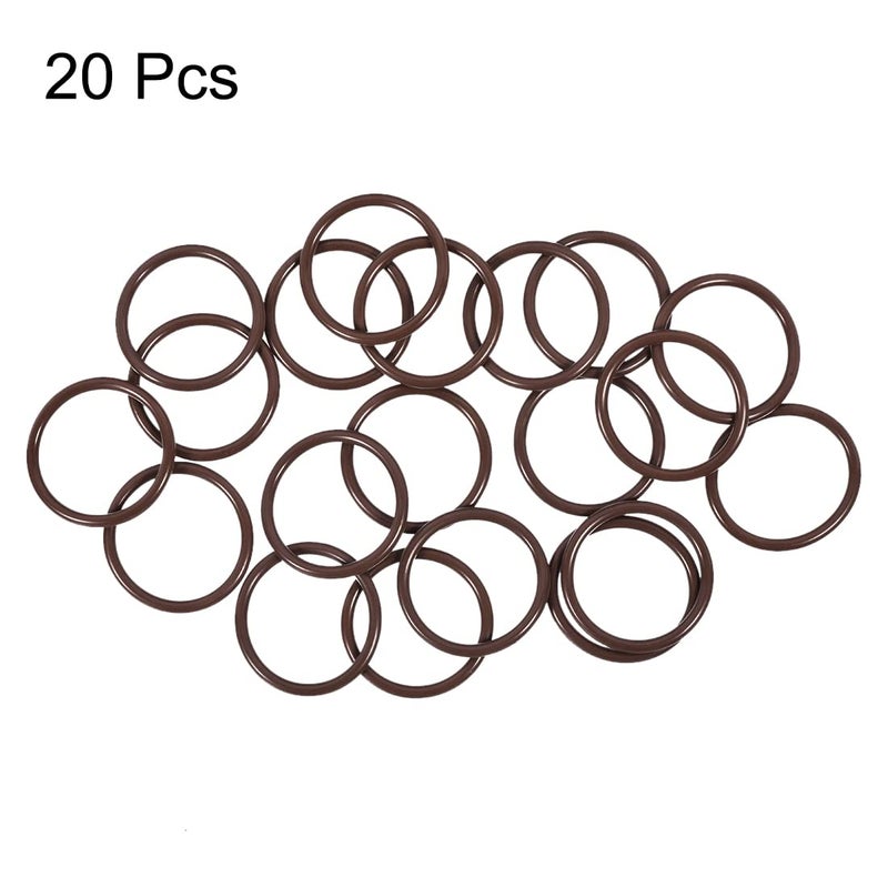 uxcell Fluorine Rubber O-Rings 28mm OD 23mm ID 2.5mm Width, Metric FKM Sealing Gasket, Pack of 20 - Image 2