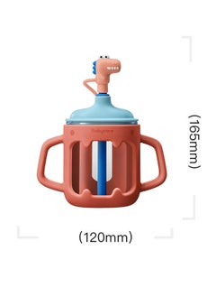 Babycare Babycare - Baby Milk Cup, Glass, T-Rex Toby Red, BPA-Free, Non-Toxic, Safe for Babies, Leak-Proof, Durable Glass Cup, Easy Grip Handle, Ideal for Toddlers, Eco-Friendly 250 ml  - Image 2