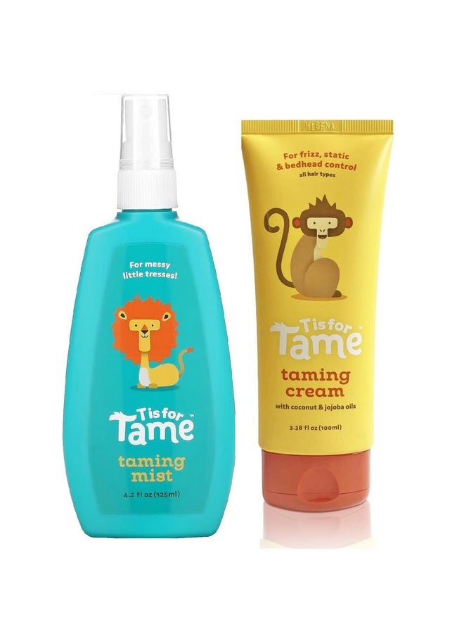 T is for Tame Kids Hair Styling Cream & Hair Mist Bundle Allnatural Alcoholfree Hair Cream & Mist For Kids & Toddlers 2024 Launch Date (Creammistbundle)  - Image 1