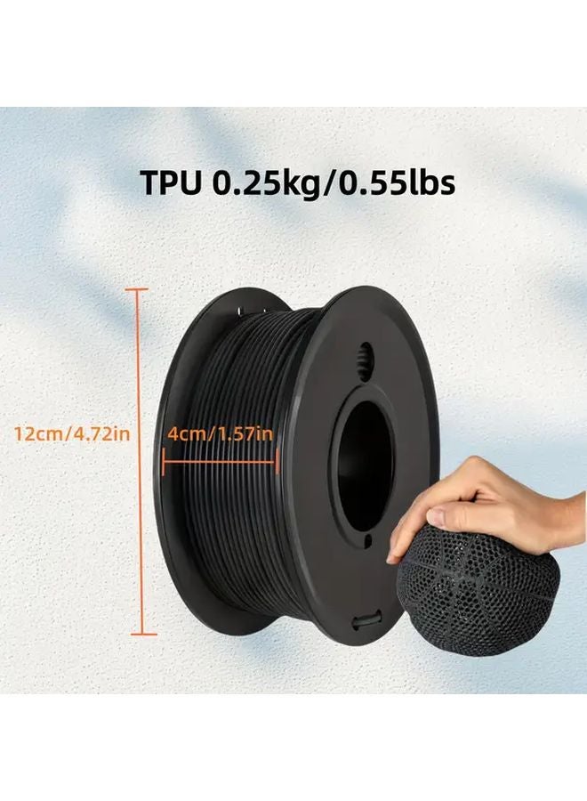 خيوط الطباعة ثلاثية الأبعاد TPU 95A 1.75 مم أسود متانة عالية 0.25 كجم لفة لطابعات FDM - Image 2