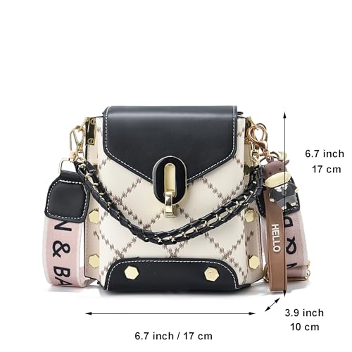 Xiaoyu Small Crossbody Bags for Women Fashion Cell Phone Purse Shoulder Handbags with Wide Strap (Black) - Image 3