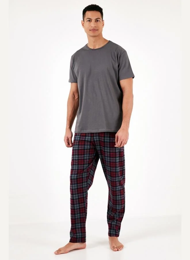 Buratti  Buratti Plaid Cotton Regular Fit Short Sleeve Pajama Set Men's Pajama Set 6572006 for Men | Best Price UAE