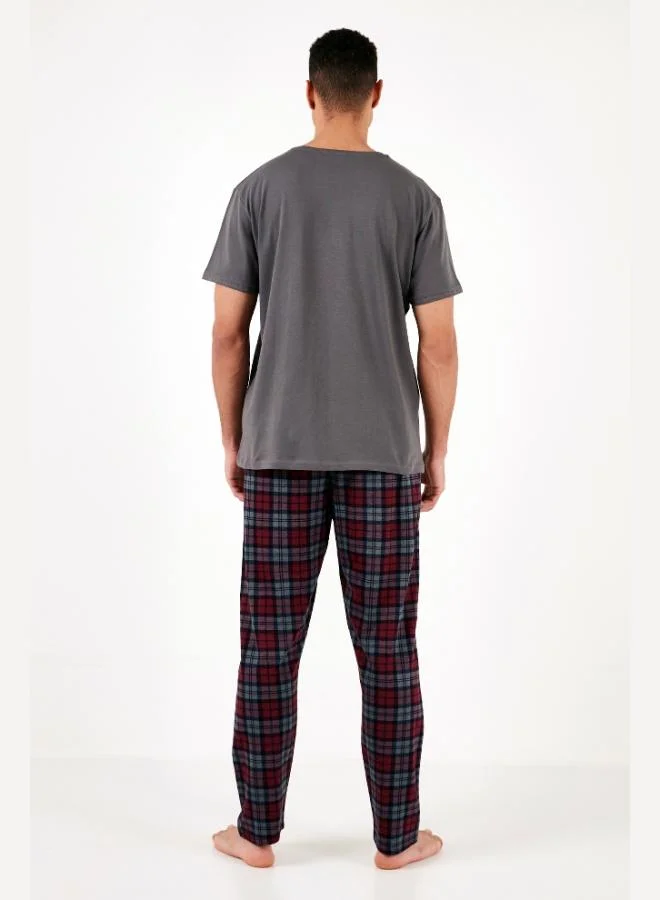 Buratti  Buratti Plaid Cotton Regular Fit Short Sleeve Pajama Set Men's Pajama Set 6572006 for Men | Best Price UAE