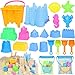 KUBUSFLY Beach Toys for Toddlers Sand Castle Toys with 2 Sand Bucket 2 Mesh Bag 4 Shovels Molds Travel Sand Toys for Beach Sandbox Toys for Toddlers Kids Baby Boys Girls Age 310 - Image 3