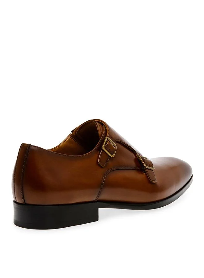 Steve Madden Perry Cognac Men's Monk-Strap Shoes