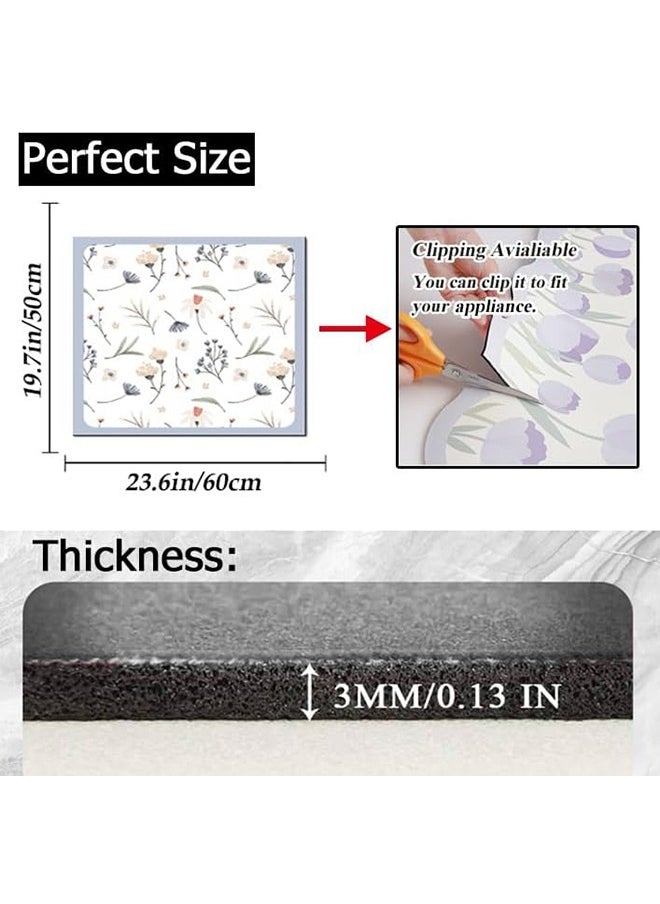 Generic Washer and Dryer Covers for the Top,Non-slip Washing Machine Cover, Washer Top Protector for Laundry Kitchen Home (Flowers-Blue)  - Image 2