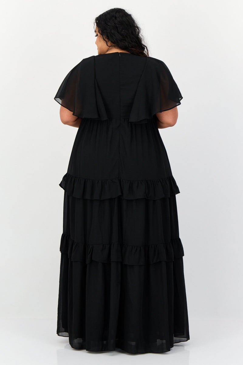 Archive Design Studio Women Solid Maxi Dress, Black - Image 3
