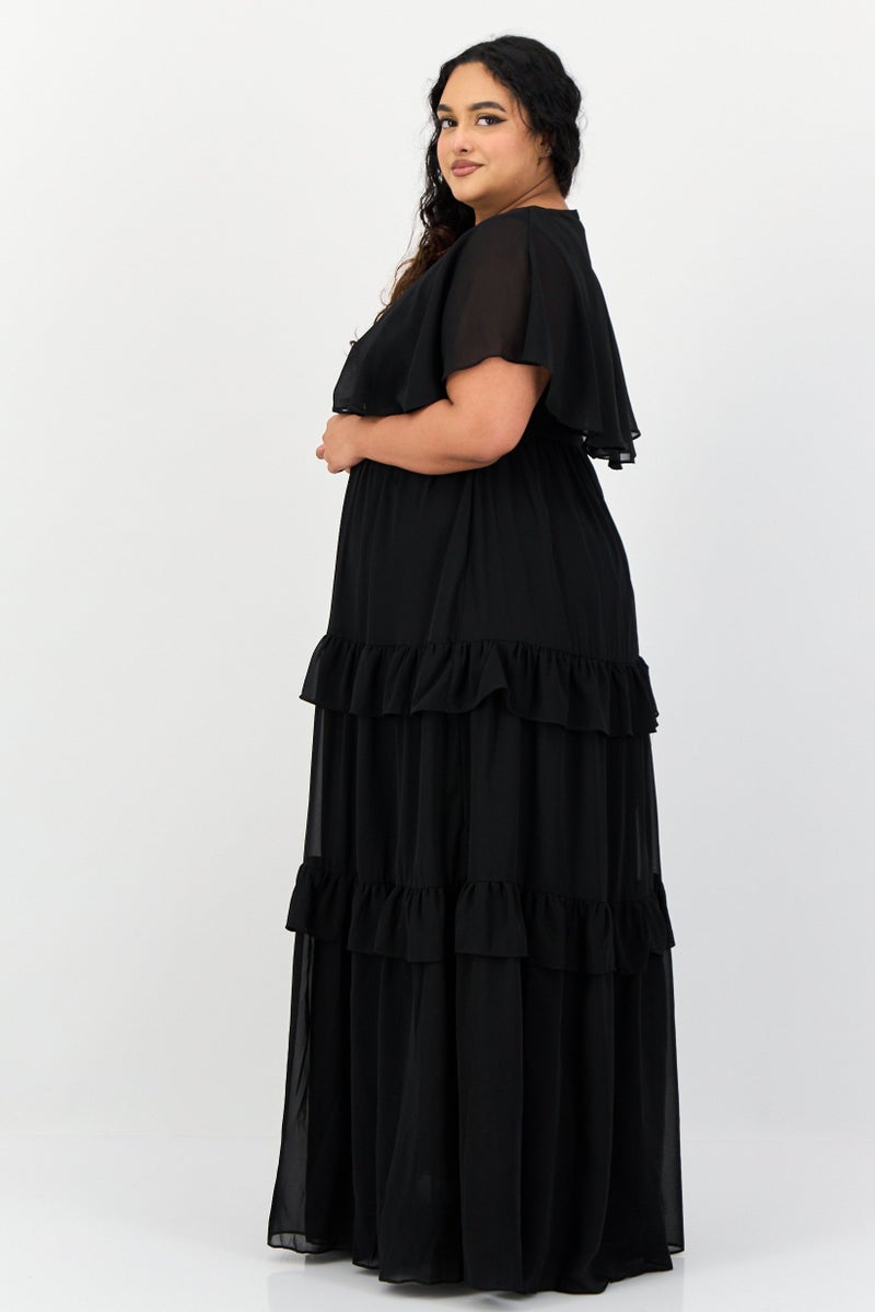 Archive Design Studio Women Solid Maxi Dress, Black - Image 2