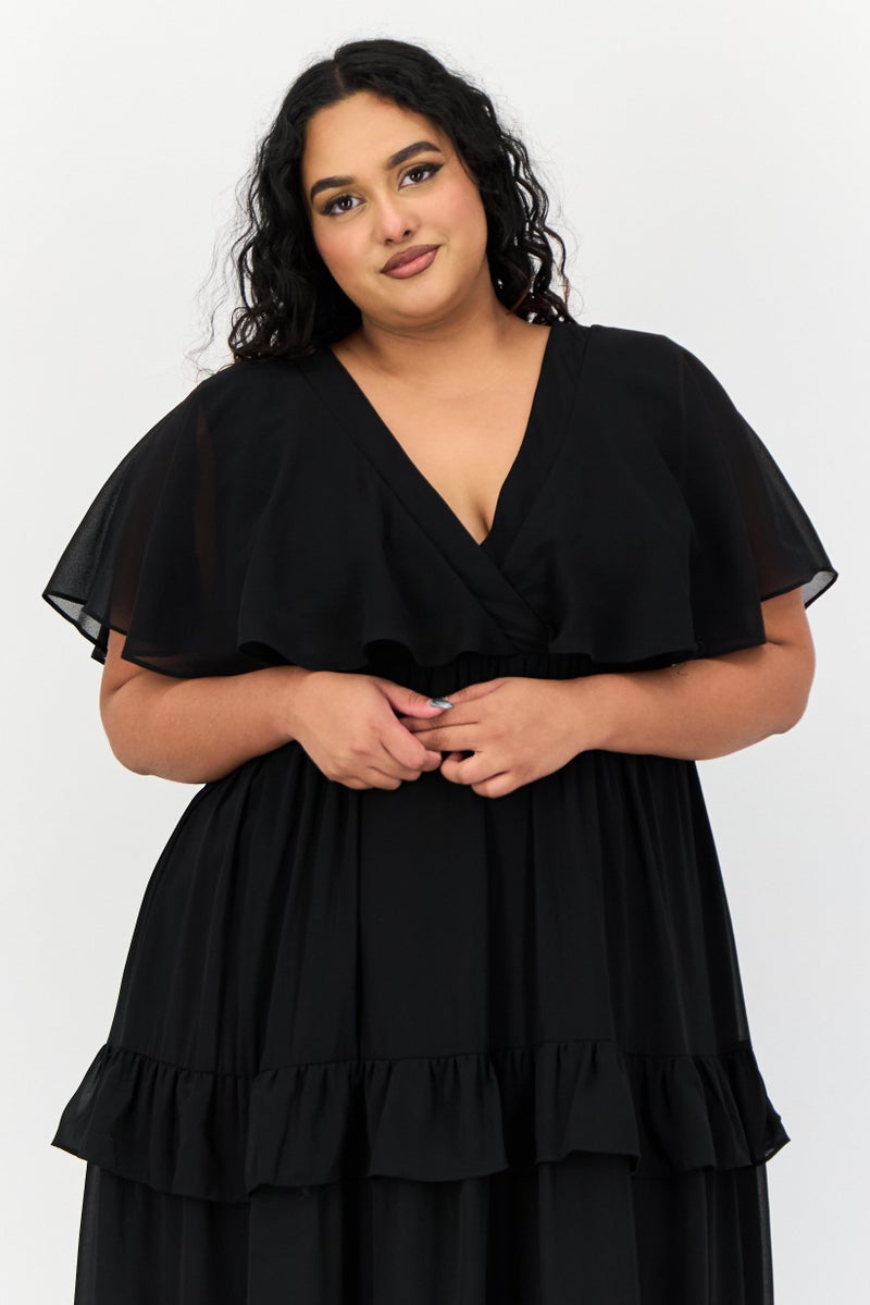 Archive Design Studio Women Solid Maxi Dress, Black - Image 4